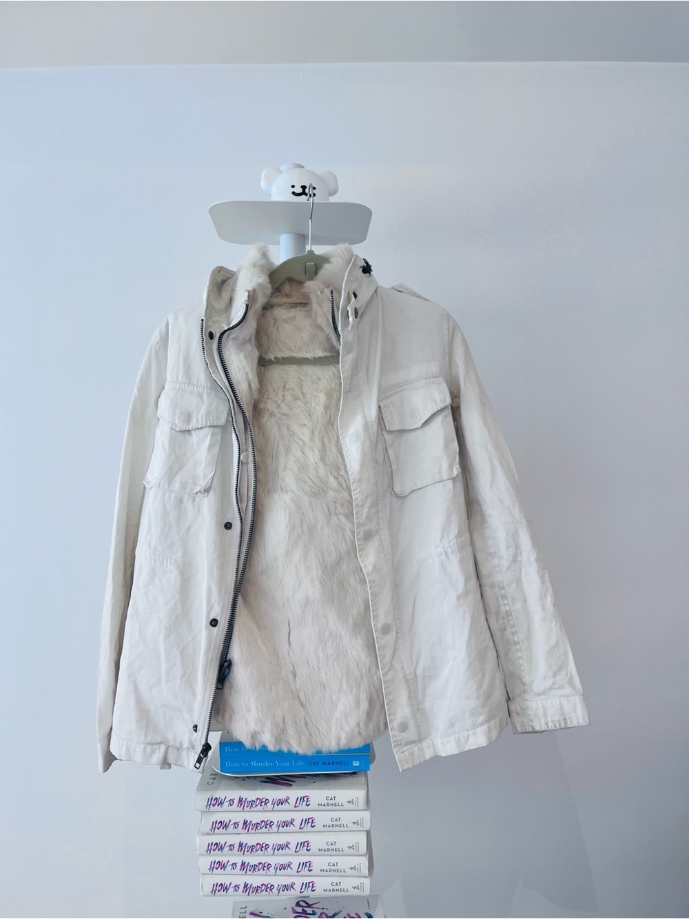 LaRok Rabbit Fur lined women's army jacket coat